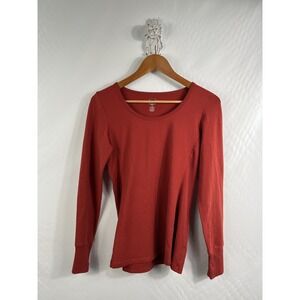 REI Women's Long Sleeve Stretch Base Layer Outdoor Medium M Red‎ Hiking